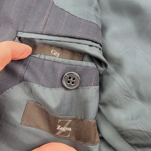 Ermenegildo Zegna City Wool Blazer Double Vent Black Size 52L/ US 42 - Picture 5 of 7